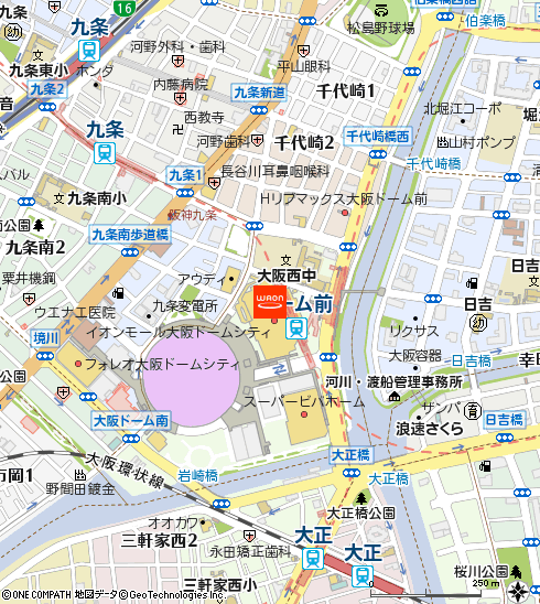 イオン大阪ドームシティ店付近の地図